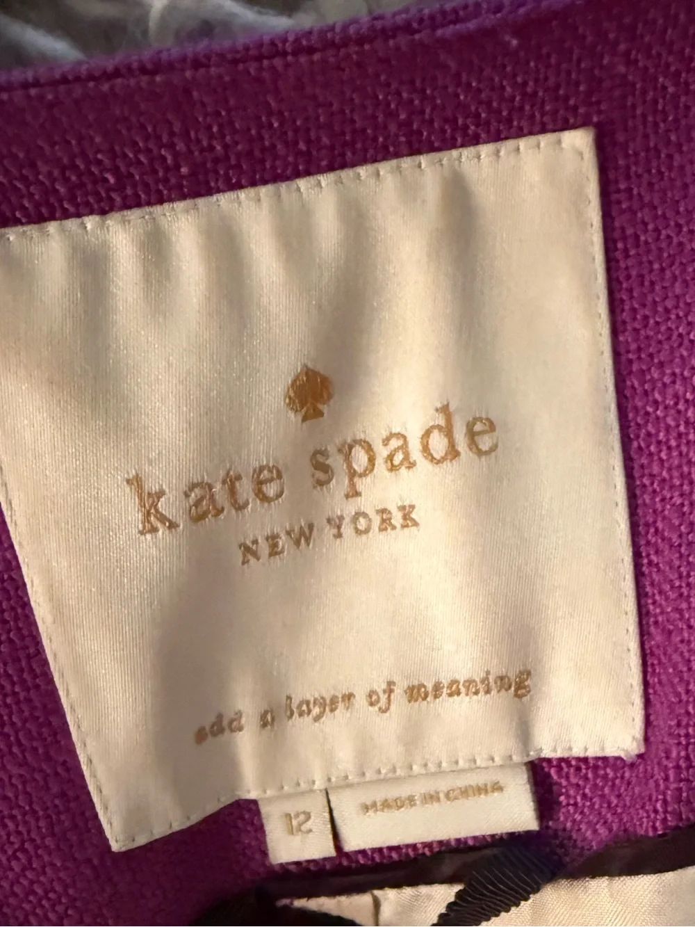 kate spade Short Sleeve Cropped Jacket - Plum